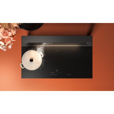Falmec LEVEL ONE 90 cm indukciós főzőlap beépített elszívóval, matt fekete, fehér LED, 2x2 bridge zóna