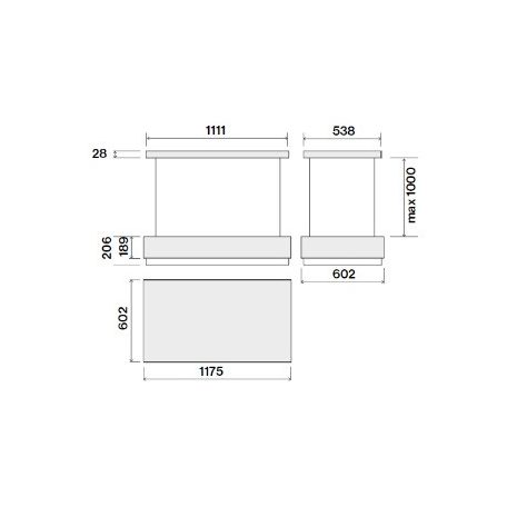 FALMEC LEVANTE sziget páraelszívó, 120 cm, fekete üveg