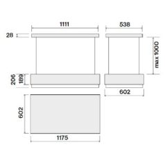 FALMEC LEVANTE sziget páraelszívó, 120 cm, fehér üveg