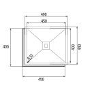 CATA - Mosogatótálca CB-45-40 R10 inox munkalap alá szerelhető
