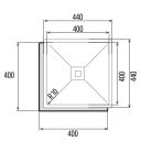 CATA - Mosogatótálca CB-40-40 P R10 inox munkalap alá szerelhető