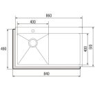 CATA - Mosogatótálca CBS-1 40-40 D R10 inox