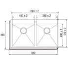 CATA - Mosogatótálca CBS-2 40-40 R10 inox