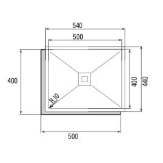  CATA - Mosogatótálca CB-50-40 R10 inox munkalap alá szerelhető