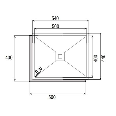 CATA - Mosogatótálca CB-50-40 R10 inox munkalap alá szerelhető