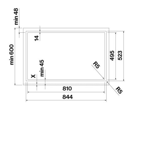 Falmec ZERO EASY 84 cm indukciós főzőlap beépített elszívóval (keringetés), 2 bridge és 2 normál zóna