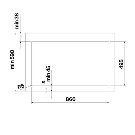 Falmec BRERA 89 cm indukciós főzőlap beépített elszívóval, matt fekete, fehér LED, 2x2 bridge zóna