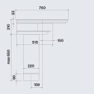 Falmec ZERO EASY 76 cm indukciós főzőlap beépített elszívóval (keringetés), matt fekete, 2 bridge 2 normál zóna