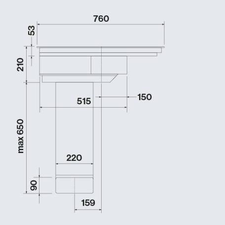 Falmec ZERO EASY 76 cm indukciós főzőlap beépített elszívóval (keringetés), matt fekete, 2 bridge 2 normál zóna