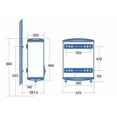   CATA - Elektromos vízmelegítő CTRS-50 REV SLIM, Smart, Fagyvédelem, Elfordítható