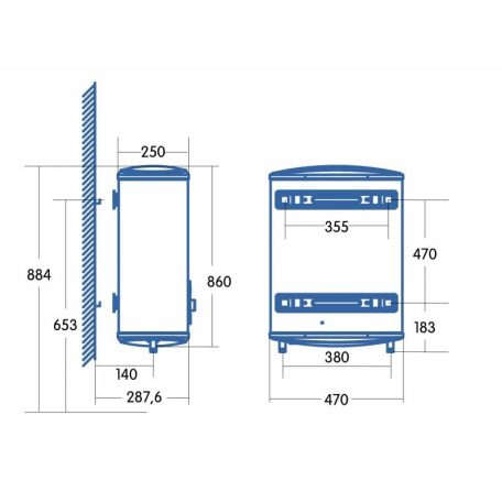 CATA - Elektromos vízmelegítő CTRS-50 REV SLIM, Smart, Fagyvédelem, Elfordítható