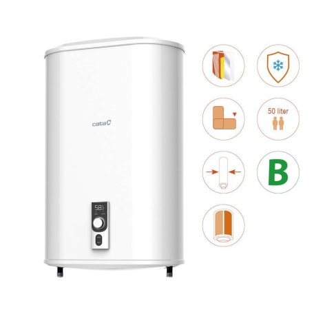 CATA - Elektromos vízmelegítő CTRS-50 REV SLIM, Smart, Fagyvédelem, Elfordítható