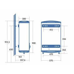  CATA - Elektromos vízmelegítő CTRS-80 REV SLIM, Smart, Fagyvédelem, Elfordítható