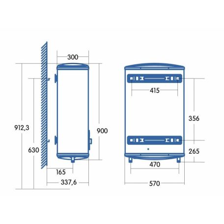 CATA - Elektromos vízmelegítő CTRS-80 REV SLIM, Smart, Fagyvédelem, Elfordítható