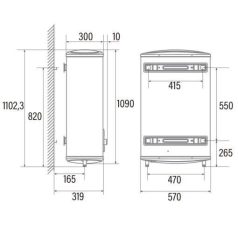   CATA - Elektromos vízmelegítő CTRS-100 REV SLIM, Smart, Fagyvédelem, Elfordítható