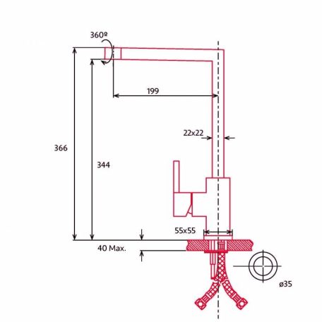 NODOR - Csaptelep NorFlow TUCAN INOX - A készlet erejéig rendelhető!