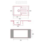 NODOR - Mosogatótálca NorGranite 78.50 1B 1D BK fekete