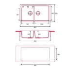 NODOR - Mosogatótálca NorGranite 86.50 2B WH fehér - A készlet erejéig rendelhető!