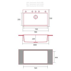 NODOR - Mosogatótálca NorGranite 78.50 1B BK fekete