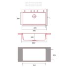 NODOR - Mosogatótálca NorGranite 78.50 1B BG beige