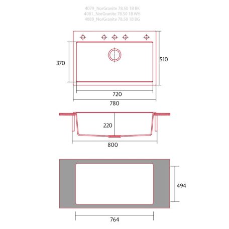 NODOR - Mosogatótálca NorGranite 78.50 1B BG beige
