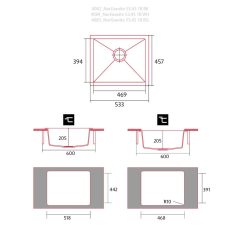 NODOR - Mosogatótálca NorGranite 45.40 1B BK fekete