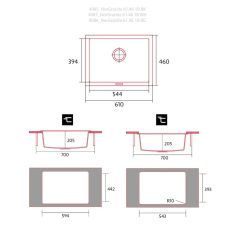 NODOR - Mosogatótálca NorGranite 55.40 1B WH fehér