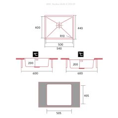   NODOR - Mosogatótálca NorAce 50.40 1C R10 CP inox munkalapra és alá is szerelhető