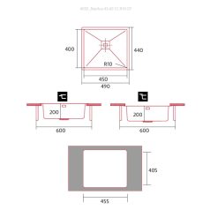   NODOR - Mosogatótálca NorAce 45.40 1C R10 CP inox munkalapra és alá is szerelhető