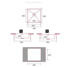   NODOR - Mosogatótálca NorAce 40.40 1C R10 CP inox munkalapra és alá is szerelhető