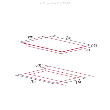 NODOR - Beépíthető indukciós főzőlap NorCook IH-N7703 BK