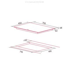   NODOR - Beépíthető indukciós főzőlap NorCook IH-N7502 BK