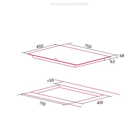 NODOR - Beépíthető indukciós főzőlap NorCook IH-N7502 BK