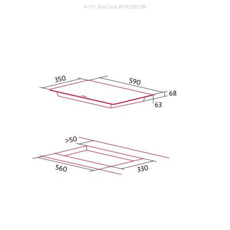 NODOR - Beépíthető Indukciós főzőlap NorCook IH-N5902 BK