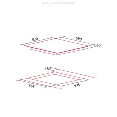   NODOR - Beépíthető indukciós főzőlap NorCoock IH-N6286 SW fehér Hob to Hood
