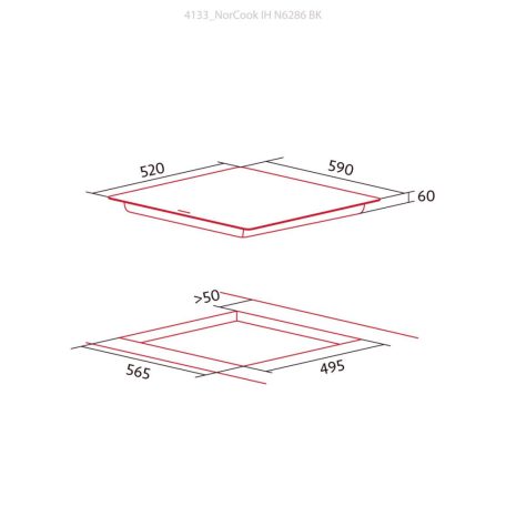 NODOR - Beépíthető indukciós főzőlap NorCoock IH-N6286 SW fehér Hob to Hood
