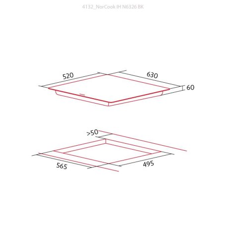 NODOR - Beépíthető indukciós főzőlap NorCoock IH-N6326 BK fekete Hob to Hood