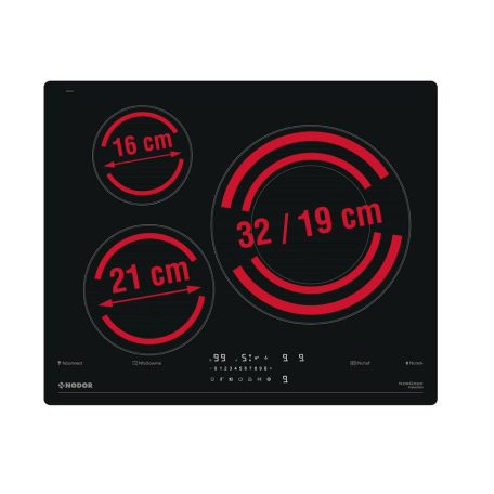 NODOR - Beépíthető indukciós főzőlap NorCoock IH-N6326 BK fekete Hob to Hood