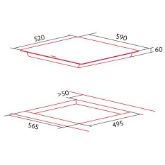   NODOR - Beépíthető kerámialap indukciós IH-N6286 BK (Fekete)
