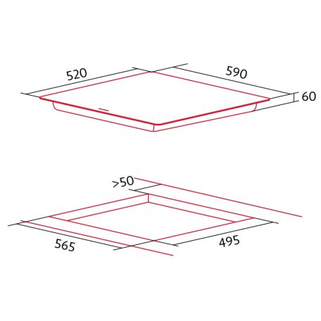 NODOR - Beépíthető kerámialap indukciós IH-N6286 BK (Fekete)