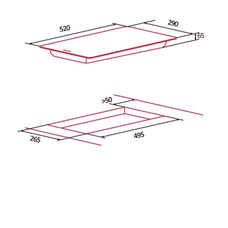 NODOR - Beépíthető domino kerámia főzőlap VH-N3201 BK