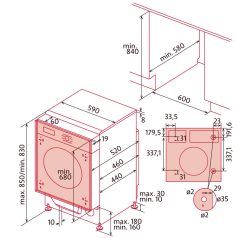   NODOR - Beépíthető mosó-szárító gép NorCare WD-1480 I