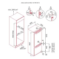   NODOR - Beépíthető hűtőszekrény NorFrost HAIL-193 TNF BI 70