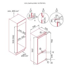   NODOR - Beépíthető hűtőszekrény NorFrost HAIL-193 TNF BI SL
