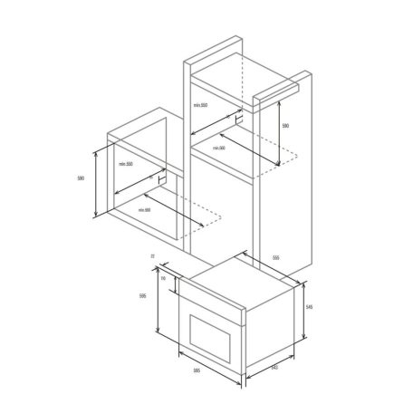 CATA - Beépíthető sütő MDS-8008 WH