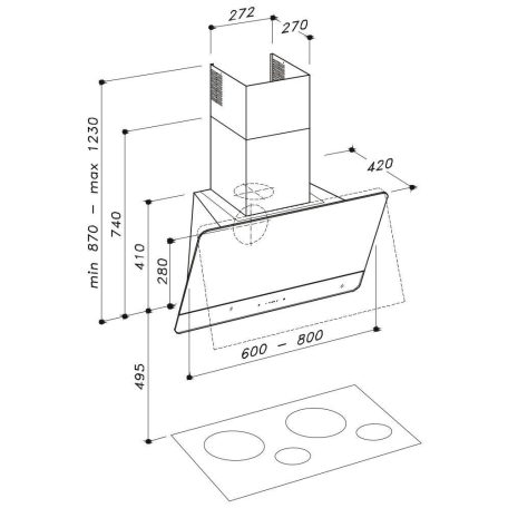Sirius - Páraelszívó SLTC-93 SKINNY TW 60 cm fekete