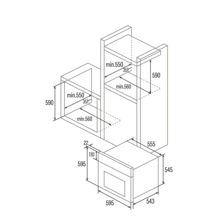 CATA - Beépíthető sütő MDS-8007 X
