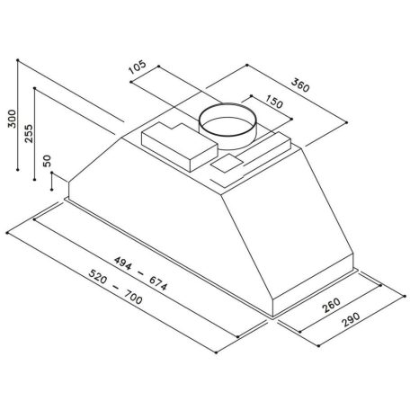 Sirius 704903401 beépíthető páraelszívó SLT-900 70 cm - A készlet erejéig rendelhető!
