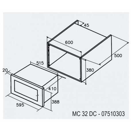 CATA - Beépíthető mikrohullámú sütő MC-32 D