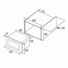 CATA - Beépíthető mikrohullámú sütő MC-20 D BK fekete